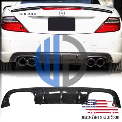 Difusor de fibra de carbono estilo W para Mercedes-Benz R172 SLK AMG SLK55 2011-2016 Foto 1 de 4