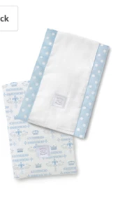 SwaddleDesigns Burpies para Bebé, Juego de 2 Paños de Algodón para Eructos, Principito Azul NUEVO - Imagen 1 de 5