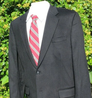 Tasso Elba Mens 44L Black 100% Pure Cashmere 2 Button Sport Coat Blazer Jacket - Image 1 of 4