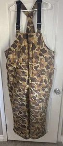 Vintage 90s Gamehide Hunting Bibs Insulated Frog Duck Camo Men Large Regular - Picture 1 of 12