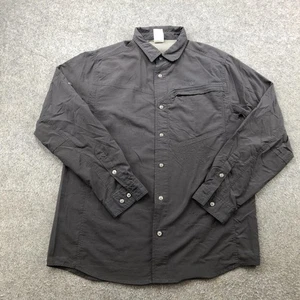 The North Face Shirt Mens Large Gray Ripstop Zip Pocket Hiking Long Sleeve Mesh - Picture 1 of 10
