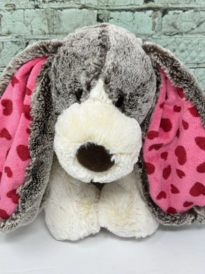 Aurora World Clara The Basset Hound Plush Valentine Soft Dog Pink Ears Hearts - Image 1 of 4