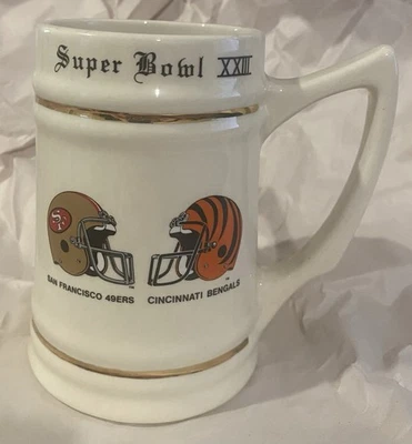 49ERS / BENGALS SUPER BOWL XXIII 23 TAZA CERÁMICA PIEDRA Foto 1 de 3
