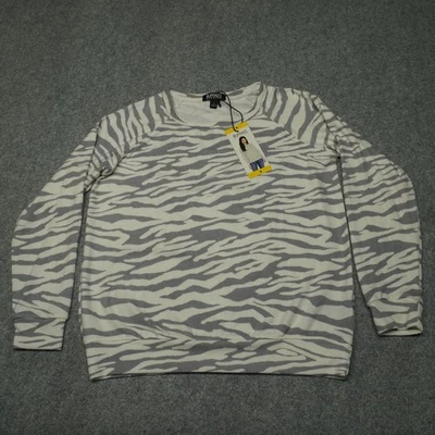 Nueva Sudadera Buffalo David Bitton Para Mujer Plateada Cebra Pequeña Viscosa Foto 1 de 4