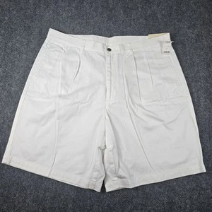 Pantaloncini casual Brooks Brothers Sport uomo cotone golf taglia 38 bianchi pieghe davanti - Foto 1 di 9