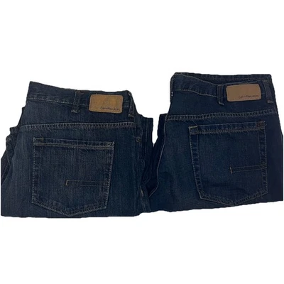Lote de 2 Jeans Calvin Klein Para Hombre 38x31 Relajados Rectos y Corte Bota Usados en Excelente Condición Foto 1 de 4