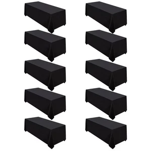 10er Pack Schwarze Tischdecke 90 x 132 Zoll Rechteckig Polyester Tischdecke für... - Bild 1 von 7