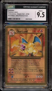 Pokemon Charizard Celebrations Ultra-Premium Coll. Gold Metal Promo #4 CGC 9.5 - Picture 1 of 2