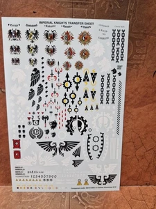 Warhammer 40k Imperial Knight Transfer/ Decals Sheet 14 - Picture 1 of 1