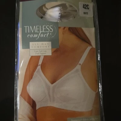 Sujetador de copa de encaje Sears Timeless Comfort vintage blanco 42C cobertura completa BLANCO NUEVO Foto 1 de 4