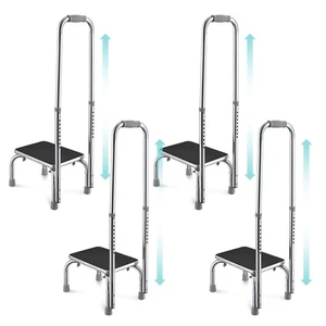 4 Packungen Medizinischer Tritthocker Rutschfest Stahl Fußhocker mit Griff für Senioren Kinder - Bild 1 von 7