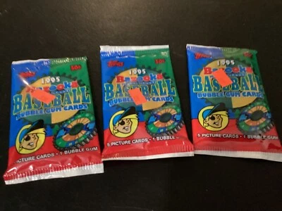 (3) Packs 1995 Topps Bazooka Bubble Gum Baseball Cards - Image 1 of 3
