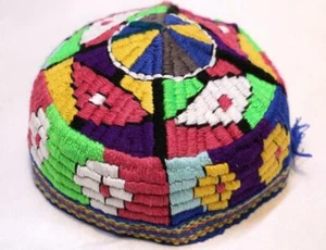 UZBEK AMAZING TRADITIONAL HANDMADE EMBROIDERY TUBETEIKA CAP/HAT - Picture 1 of 4