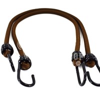 DARK BROWN 10mm LUGGAGE ELASTICS BUNGEE STRAPS SHOCK CORD SPIRAL HOOK ENDS