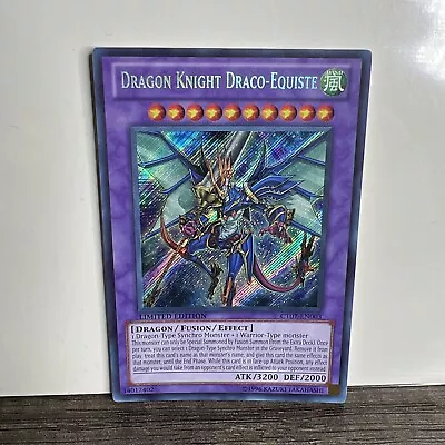 Yugioh Dragon Knight Draco-Equiste CT07-EN003 Secret Rare Limited NM - Image 1 of 2