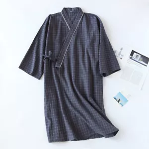 Vestido de vestir chino japonés oriental para hombre artes marciales gris kung fu kimono - Imagen 1 de 2