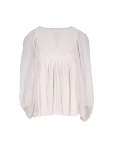 Blusa de seda CHLOÉ bordada marfil talla FR 36/Reino Unido 8 - Imagen 1 de 3