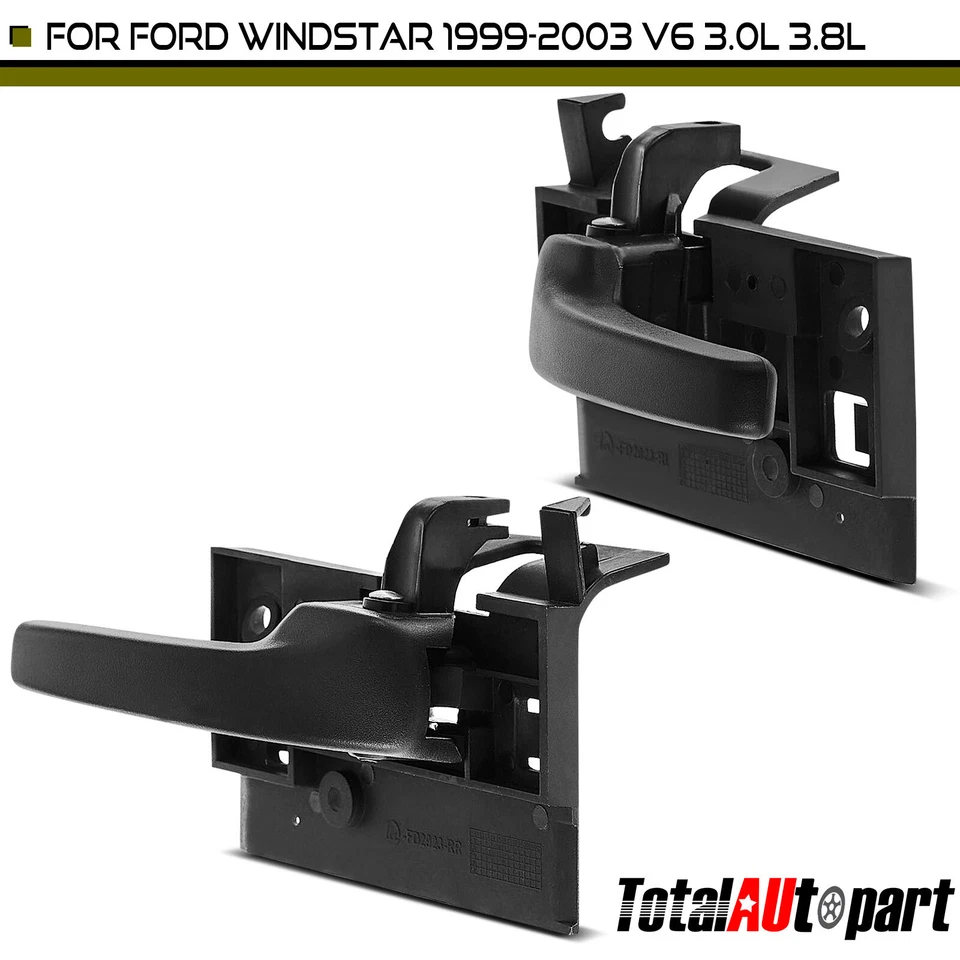 2x Manija de puerta interior negra textura para Ford Windstar 99-03 trasera izquierda y derecha Foto 1 de 4