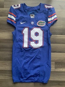 Florida Gators Team Issued Jersey #19 Nike SEC Sz 38 Blue Football - Picture 1 of 9