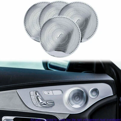 Door Audio Speaker Sound Cover Chrome Trim For Mercedes Benz C300 C250 GLC Class - Image 1 of 4