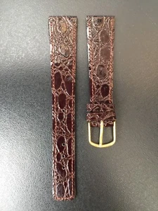 CORREA-STRAP RELOJ PIEL COCODRILO MARRÓN 18MM "NOS 1970" - Imagen 1 de 3