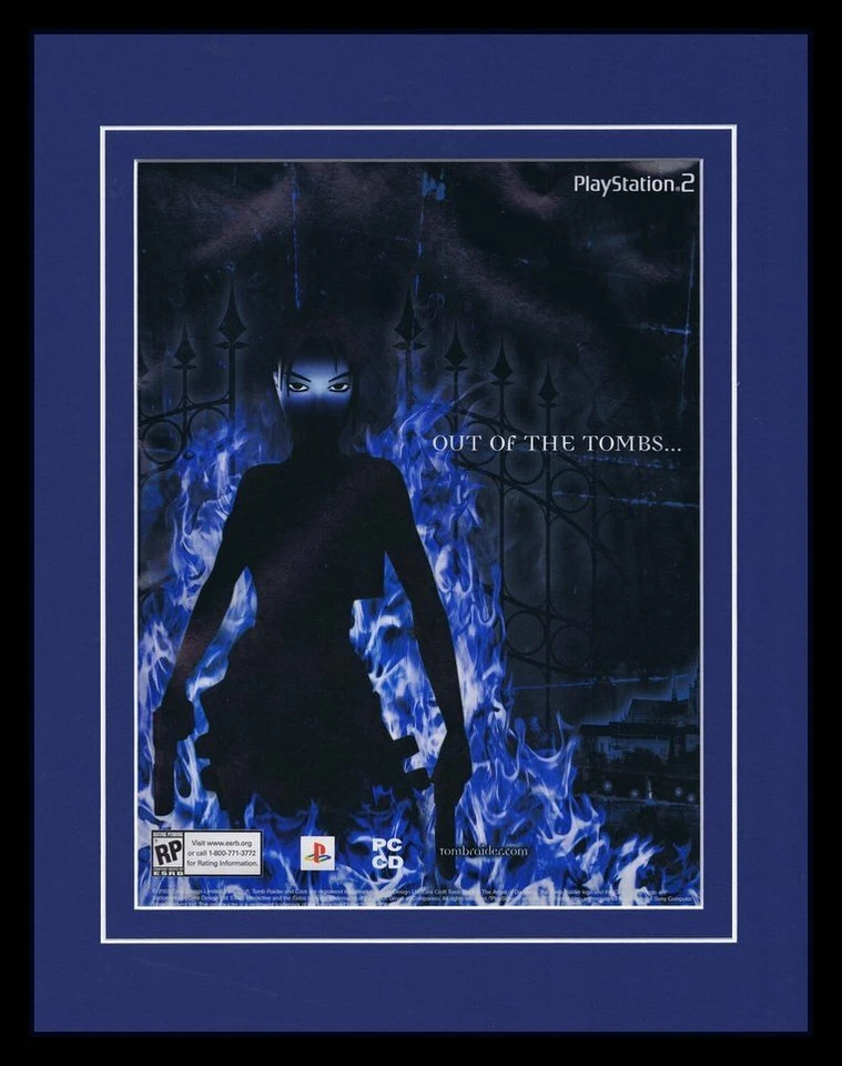 Tomb Raider 2002 PS2 Framed 11x14 ORIGINAL Vintage Advertisement  - Image 1 of 1