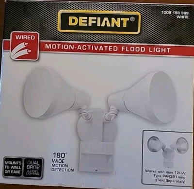 Defiant 180-Dg Motion Outdoor Security Light LED White Dusk Dawn 1009188989 NEW - Image 1 of 4