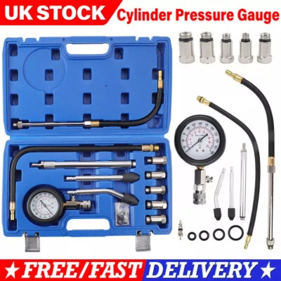 11PCS Petrol Engine Compression Tester Tool Kit Set Fuel Cylinder Pressure Gauge - Image 1 of 4
