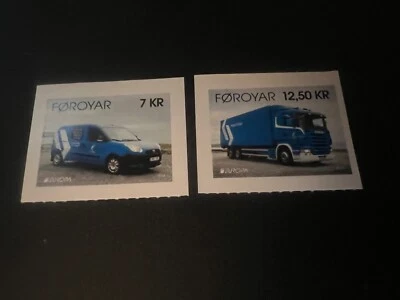 Islas Feroe 2013 Europa, Vehículos Postales, Juego de 2 Folleto Autoadhesivo MNH Foto 1 de 2