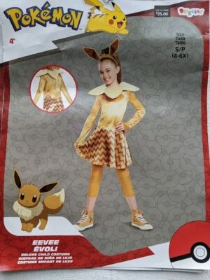 Pokemon Eevee Girls Halloween Costume Size Small 4-6 Disquise Deluxe Child NEW - Image 1 of 3