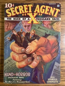 SECRET AGENT X Pulp Magazine August 1934 RARE NF - Picture 1 of 9
