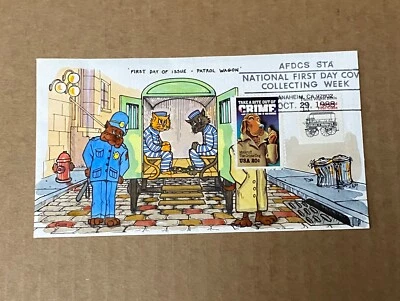 US Collins FDC Hand Painted #2102 McGruff the Crime Dog 1988 - Image 1 of 3