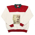 80s Vintage Kragen Sweatshirt Groß Pullover Rundhals Retro Cars Aufdruck Kragen