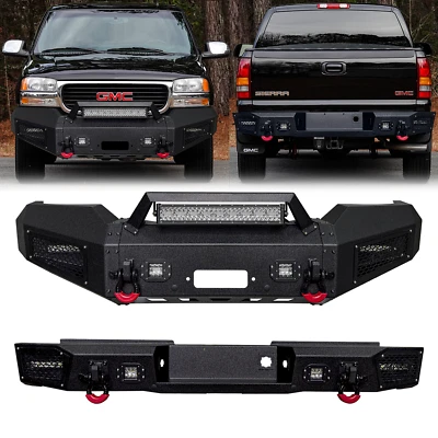 Vijay Steel Front/Rear Bumper W/Winch Plate For 2003-2006 GMC Sierra 2500/3500 - Imagem 1 de 4