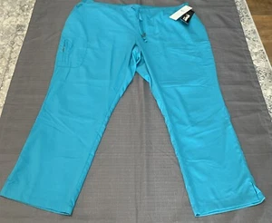 Grey’s Anatomy Scrub Pants 5 Pkt Tie Front Cargo Teal 4XL New W/Tags - Picture 1 of 6