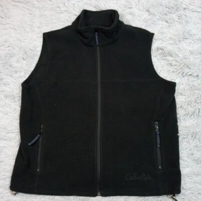 Cabela's Vest Womens L Black Fleece Outdoors Gorpcore Hiking Work Chore Zip Up - Image 1 of 4