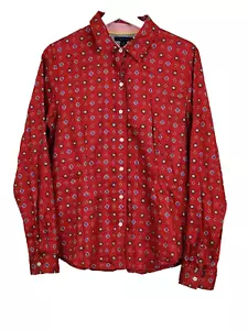Tommy Hilfiger Shirt Womens Red Size L Long Sleeve Business - Picture 1 of 7