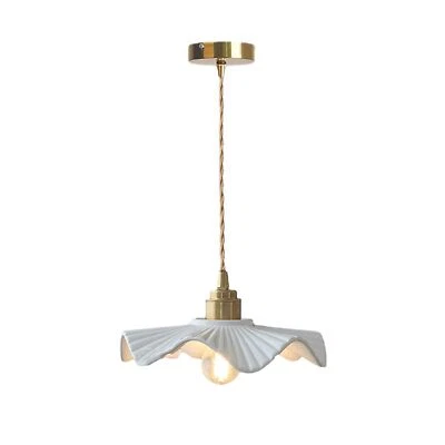 E26 Modern Minimalist Creative White Ceramic Pendant Light Chandelier Dining ... - Image 1 of 4