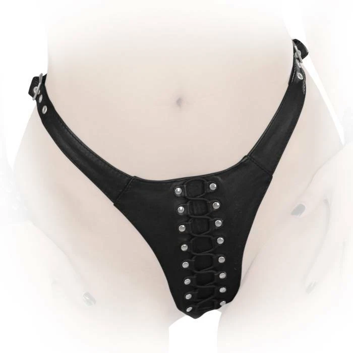 Ledapol - Echt Leder Riemen Nieten String mit Schnürung in diversen Farben - Bild 1 von 1