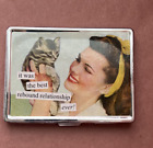 Anne Taintor Retro Inspired Picture of a Woman and Her Cat ID/Card Holder