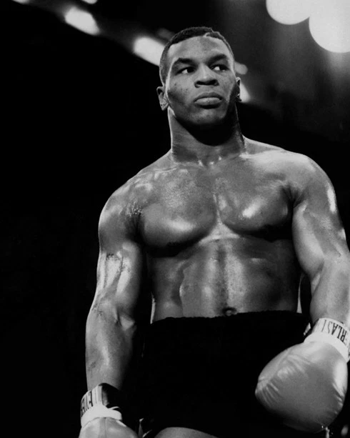 Póster con impresión de postura de boxeo brillante 8x10 campeón de peso pesado Mike Tyson Foto 1 de 1