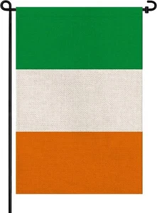 Ireland Flag Irish Garden Flags 12X18 Double Sided Small Burlap Yard Flag Decora - Picture 1 of 6