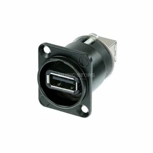 Neutrik NAUSB-W-B reversible USB 2.0 feed through adapter Chassis mount in Black - Picture 1 of 2