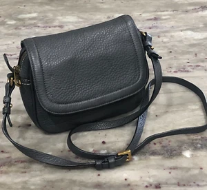 Bolso Bandolera J.CREW Signet Gris Oscuro Cuero Guijarro Sin Cerraduras ni Llaves Ver Notas - Imagen 1 de 24
