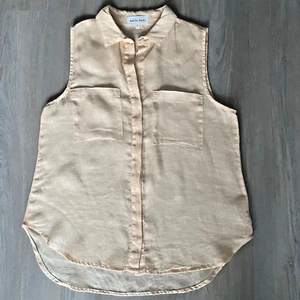 Bella Dahl Womens 100% Linen Sleeveless Butter Yellow Top Sz S Spring Summer - Picture 1 of 7