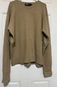 Vintage Polo Ralph Lauren hellbraun 100% Kaschmir Pullover Langarm Herren XXL - Bild 1 von 10