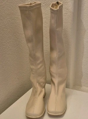 Cream Knee High Boots Size 35 US Size 5 - Image 1 of 3