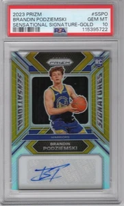 BRANDIN PODZIEMSKI 2023-24 PRIZM SENSATIONAL SIGNATURES GOLD AUTO RC #/10 PSA 10 - Bild 1 von 2