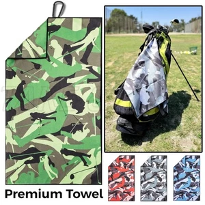 Toalla de golf con clip - 34 x 20 pulgadas microfibra bandera toallas de golf con mosquetón - Imagen 1 de 13