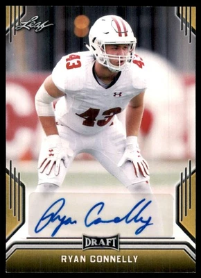 2019 Leaf Draft Autographs Gold Ryan Connelly RC Auto Wisconsin Badgers #BA-RC1 - Image 1 of 2